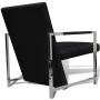 Sillón con patas cromadas cuero sintético negro de vidaXL, Sillones - Ref: Foro24-241006, Precio: 121,83 €, Descuento: %
