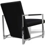Sillón con patas cromadas cuero sintético negro de vidaXL, Sillones - Ref: Foro24-241006, Precio: 114,43 €, Descuento: %