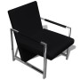 Sillón con patas cromadas cuero sintético negro de vidaXL, Sillones - Ref: Foro24-241006, Precio: 114,43 €, Descuento: %