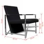 Sillón con patas cromadas cuero sintético negro de vidaXL, Sillones - Ref: Foro24-241006, Precio: 121,83 €, Descuento: %