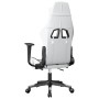 Silla gaming con reposapiés cuero sintético blanco negro en Sillas gaming | Comprar online en Foru.es