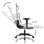 Silla gaming con reposapiés cuero sintético blanco negro en Sillas gaming | Comprar online en Foru.es