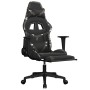Silla gaming con reposapiés cuero sintético negro camuflaje en Sillas gaming | Comprar online en Foru.es