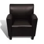 Sillón de cuero artificial marrón oscuro de vidaXL, Sillones - Ref: Foro24-240979, Precio: 201,31 €, Descuento: %