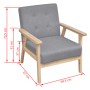 Sillón de tela gris claro de vidaXL, Sillones - Ref: Foro24-242225, Precio: 157,26 €, Descuento: %