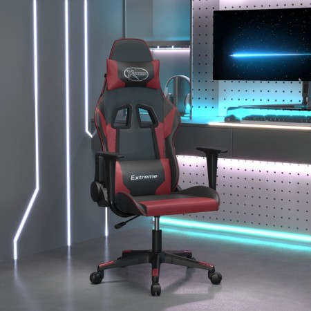 Silla gaming cuero sintético negro y rojo vino tinto en Sillas gaming | Comprar online en Foru.es