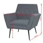 Sillón de acero y tela gris claro de vidaXL, Sillones - Ref: Foro24-245519, Precio: 165,13 €, Descuento: %