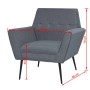 Sillón de acero y tela gris claro de vidaXL, Sillones - Ref: Foro24-245519, Precio: 167,86 €, Descuento: %