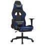 Silla gaming con reposapiés cuero sintético negro azul en Sillas gaming | Comprar online en Foru.es