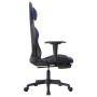 Silla gaming con reposapiés cuero sintético negro azul en Sillas gaming | Comprar online en Foru.es