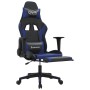 Silla gaming con reposapiés cuero sintético negro azul en Sillas gaming | Comprar online en Foru.es