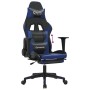 Silla gaming con reposapiés cuero sintético negro azul en Sillas gaming | Comprar online en Foru.es