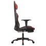 Silla gaming con reposapiés cuero sintético negro rojo en Sillas gaming | Comprar online en Foru.es