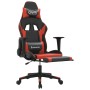 Silla gaming con reposapiés cuero sintético negro rojo en Sillas gaming | Comprar online en Foru.es