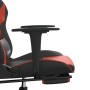 Silla gaming con reposapiés cuero sintético negro rojo en Sillas gaming | Comprar online en Foru.es