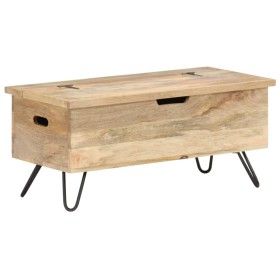 Baúl madera maciza de mango 90x40x45 cm de vidaXL, Baúles de almacenamiento - Ref: Foro24-289635, Precio: 181,02 €, Descuento: %