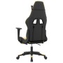 Silla gaming con reposapiés cuero sintético negro dorado en Sillas gaming | Comprar online en Foru.es