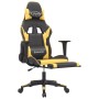 Silla gaming con reposapiés cuero sintético negro dorado en Sillas gaming | Comprar online en Foru.es