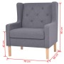 Sillón de tela gris de vidaXL, Sillones - Ref: Foro24-245452, Precio: 214,39 €, Descuento: %