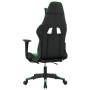 Silla gaming con reposapiés cuero sintético negro verde en Sillas gaming | Comprar online en Foru.es