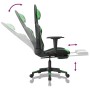 Silla gaming con reposapiés cuero sintético negro verde en Sillas gaming | Comprar online en Foru.es