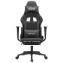 Silla gaming con reposapiés cuero sintético negro gris en Sillas gaming | Comprar online en Foru.es