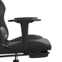 Silla gaming con reposapiés cuero sintético negro gris en Sillas gaming | Comprar online en Foru.es