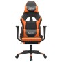 Silla gaming con reposapiés cuero sintético negro naranja en Sillas gaming | Comprar online en Foru.es