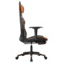 Silla gaming con reposapiés cuero sintético negro naranja en Sillas gaming | Comprar online en Foru.es