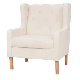 Sillón de tela color blanco crema de vidaXL, Sillones - Ref: Foro24-245449, Precio: 225,86 €, Descuento: %