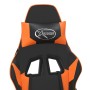Silla gaming con reposapiés cuero sintético negro naranja en Sillas gaming | Comprar online en Foru.es