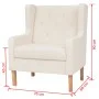 Sillón de tela color blanco crema de vidaXL, Sillones - Ref: Foro24-245449, Precio: 225,86 €, Descuento: %