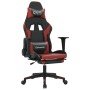 Silla gaming con reposapiés cuero sintético negro rojo tinto en Sillas gaming | Comprar online en Foru.es