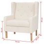 Sillón de tela color blanco crema de vidaXL, Sillones - Ref: Foro24-245449, Precio: 229,22 €, Descuento: %