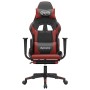 Silla gaming con reposapiés cuero sintético negro rojo tinto en Sillas gaming | Comprar online en Foru.es