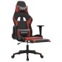 Silla gaming con reposapiés cuero sintético negro rojo tinto en Sillas gaming | Comprar online en Foru.es