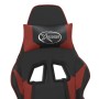 Silla gaming con reposapiés cuero sintético negro rojo tinto en Sillas gaming | Comprar online en Foru.es