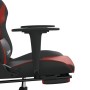 Silla gaming con reposapiés cuero sintético negro rojo tinto en Sillas gaming | Comprar online en Foru.es