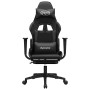 Silla gaming con reposapiés cuero sintético negro en Sillas gaming | Comprar online en Foru.es