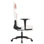 Silla gaming con reposapiés cuero sintético blanco y rosa en Sillas gaming | Comprar online en Foru.es