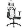 Silla gaming con reposapiés cuero sintético blanco negro en Sillas gaming | Comprar online en Foru.es