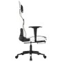 Silla gaming con reposapiés cuero sintético blanco negro en Sillas gaming | Comprar online en Foru.es