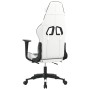 Silla gaming con reposapiés cuero sintético blanco negro en Sillas gaming | Comprar online en Foru.es