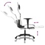 Silla gaming con reposapiés cuero sintético blanco negro en Sillas gaming | Comprar online en Foru.es