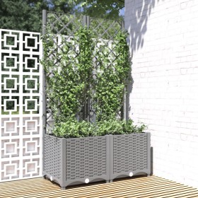 Jardinera con enrejado PP gris claro 80x40x136 cm en Macetas y jardineras | Comprar online en Foru.es
