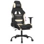 Silla gaming con reposapiés tela crema y negro en Sillas gaming | Comprar online en Foru.es