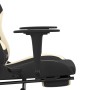 Silla gaming con reposapiés tela crema y negro en Sillas gaming | Comprar online en Foru.es