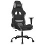 Silla gaming con reposapiés tela gris claro y negro en Sillas gaming | Comprar online en Foru.es