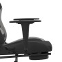 Silla gaming con reposapiés tela gris claro y negro en Sillas gaming | Comprar online en Foru.es