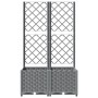Jardinera con enrejado PP gris claro 80x40x136 cm en Macetas y jardineras | Comprar online en Foru.es